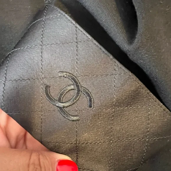 CHANEL Black and Gray Women's Top